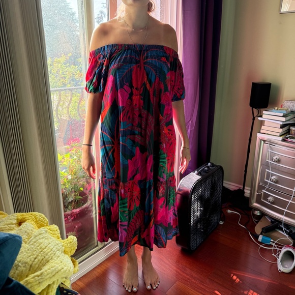 Farm Rio Off Shoulder Dress - Small Multi Color - Picture 2 of 2